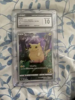 ⚡⚡⚡ CGC 10 Japanese Pokemon 2021 Pikachu 001/028 25th Anniversary S8a - Image 1