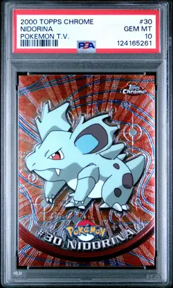2000 TOPPS CHROME POKEMON T.V. #30 NIDORINA PSA 10 - Image 1