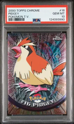2000 TOPPS CHROME POKEMON T.V. #16 PIDGEY PSA 10 - Image 1