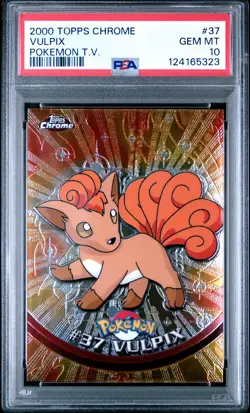 2000 TOPPS CHROME POKEMON T.V. #37 VULPIX PSA 10 - Image 1