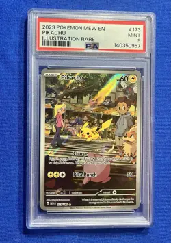 2023 POKEMON MEW EN-151 ILLUSTRATION RARE #173 PIKACHU PSA 9 - Image 1