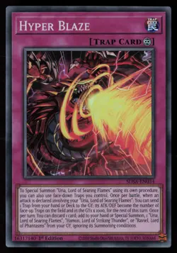Yugioh Hyper Blaze SDSA-EN034 1st Edition Super Rare NM - Image 1