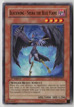 Yugioh Blackwing - Shura the Blue Flame RGBT-EN011 1st Edition Common NM - Image 1