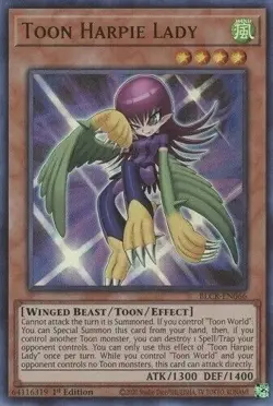 Toon Harpie Lady - BLCR-EN066 - Ultra Rare 1st Edition Yugioh - Image 1