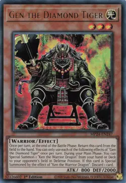Yugioh MP24-EN247 - Gen The Diamond Tiger - Ultra Rare - Image 1