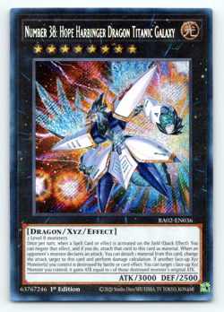 Number 38: Hope Harbinger Dragon Titanic Galaxy - RA02-EN036 Secret Rare Yugioh - Image 1