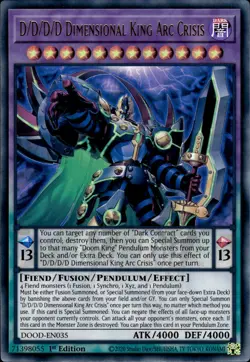 D/D/D/D Dimensional King Arc Crisis - Ultra Rare 1st Ed DOOD-EN035 - NM - YuGiOh - Image 1