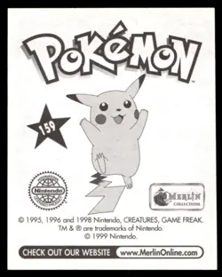 Merlin Pokemon Series 1 Sticker 1999 - PARASECT No. 159 - Image 2