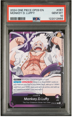2024 One Piece EitNW OP09-061 Monkey.D.Luffy Leader PSA 10 - Image 1