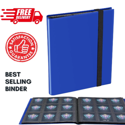 360 Card Pocket Binder with Elastic 9 Pocket Trading Cards Album Folder Blue US - Image 2