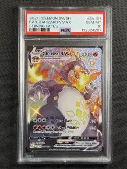 Pokemon Cards PSA 10 Gem Mt Charizard Vmax Shining Fates Swsh 2021 SV107/SV122 - Image 1
