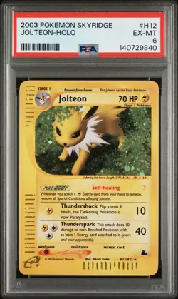 2003 POKEMON SKYRIDGE #H12 JOLTEON-HOLO PSA 6 - Image 1