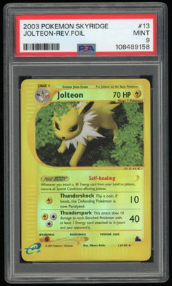 2003 POKEMON SKYRIDGE 13/144 JOLTEON REVERSE FOIL PSA 9 *** POP 114 *** - Image 1