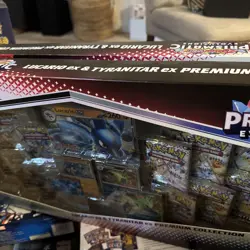 Pokemon Prismatic Evolutions Lucario EX & Tyranitar EX Premium Collection Box - Image 1
