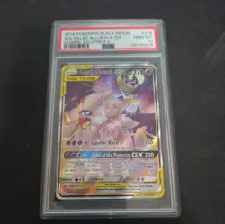 2019 POKEMON SUN & MOON COSMIC ECLIPSE #216 FULL ART/SOLGALEO & LUNALA GX PSA 10 - Image 1