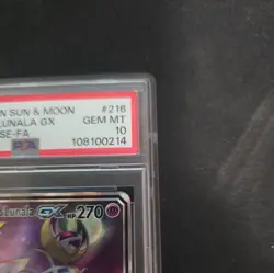 2019 POKEMON SUN & MOON COSMIC ECLIPSE #216 FULL ART/SOLGALEO & LUNALA GX PSA 10 - Image 3