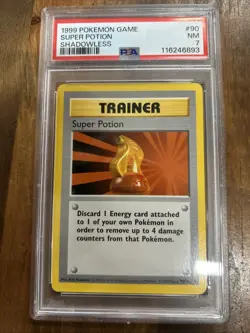 Graded PSA 7 1999 Pokemon Game Super Potion Shadowless #90 - Image 1
