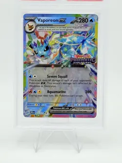 Pokemon TCG Prismatic Evolutions Vaporeon EX Card 023/131 Stamped PSA 10 - Image 2