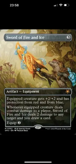 Near Mint, English - 1 x MTG Sword of Fire and Ice - Borderless Special Guest - Image 1