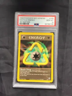 Pokemon Cards: 1st Edition Neo Genesis Rare: Recycle Energy 105/111: PSA 10 - Image 1