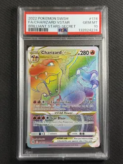 Pokemon Cards PSA 10 Gem Mt Charizard Vstar FA Brilliant Stars Swsh 174/172 - Image 1