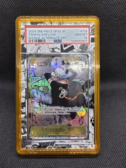 MANGA ALT ART TRAFALGAR LAW One Piece 2024 OP10 Royal Blood Japanese #119 PSA 10 - Image 1