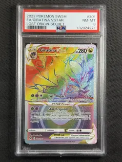 Pokemon Cards PSA 8 Nm-Mt Giratina Vstar FA Lost Origin Swsh 2022 201/196 - Image 1