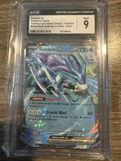 Pokemon TCG Suicune EX 010/034 Holo Trading Card CGC Mint 9 Half Art 2023 - Image 1