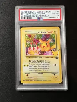 Pokemon Pikachu TCG Birthday Celebrations Classic Collection Holo 24/53 PSA 10 - Image 1