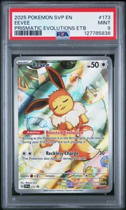 2025 POKEMON SVP EN-SV BLACK STAR PROMO #173 EEVEE PSA 9 - Image 1