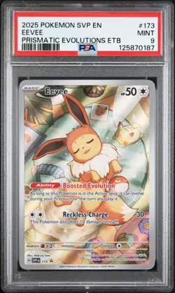 2025 POKEMON SVP EN-SV BLACK STAR PROMO #173 EEVEE PSA 9 - Image 1