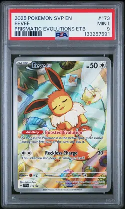 2025 POKEMON SVP EN-SV BLACK STAR PROMO #173 EEVEE PSA 9 - Image 1