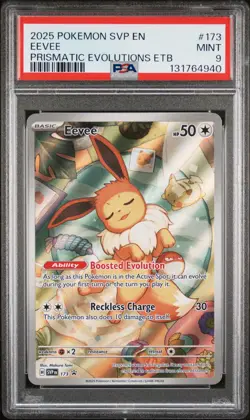 2025 POKEMON SVP EN-SV BLACK STAR PROMO #173 EEVEE PSA 9 - Image 1