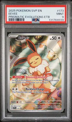 2025 POKEMON SVP EN-SV BLACK STAR PROMO #173 EEVEE PSA 9 - Image 1