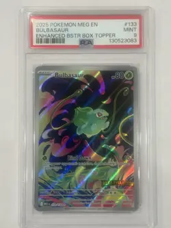 2025 Pokemon Mega Evolution - Bulbasaur Stamped Promo #133/132 PSA 9 - Image 1