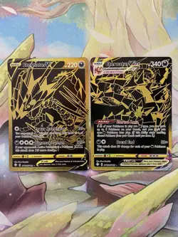Pokemon Card TCG - Eternatus V SV121 & Eternatus VMAX SV122 Gold Secret Rares NM - Image 1