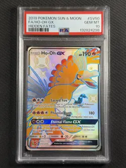 Pokemon Cards PSA 10 Gem Mt Ho-Oh Gx FA Hidden Fates S&M 2019 SV50/SV94 - Image 1
