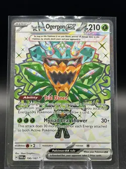 Teal Mask Ogerpon ex 190/167 Sv06: Twilight Masquerade Holo Pokemon TCG - Image 1