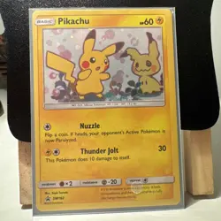Pikachu & Mimikyu 2019 Sun and Moon Black Star Holo Promo SM162 Pokemon - Image 1