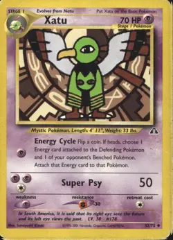 Xatu 52/75 Uncommon WOTC Neo Discovery Pokemon - Image 1