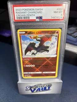 2023 Pokemon SWSH Radiant CHARIZARD Holo Crown Zenith PSA 8 #20 - Image 1