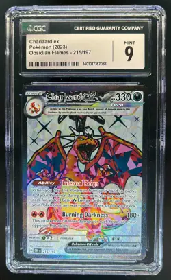 2023 Pokemon SV Obsidian Flames OBF EN Charizard ex #215/197 CGC 9 - Image 1