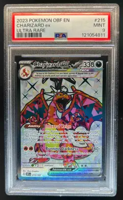 2023 Pokemon SV Obsidian Flames OBF EN Charizard ex #215/197 PSA 9 - Image 1