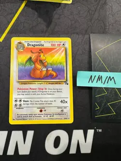 Pokemon Card Dragonite Fossil Unlimited WOTC Vintage 19/62 040 💎NM💎 - Image 1