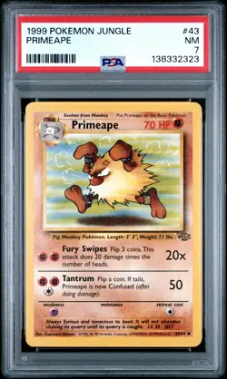 1999 POKEMON JUNGLE #43 PRIMEAPE PSA 7 - Image 1