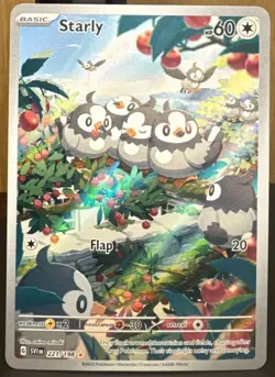 Pokemon Starly 221/198 SV01 Scarlet Violet Base Set Illustration Rare Holo Cute - Image 1