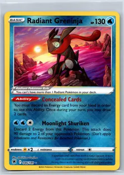 Radiant Greninja - Astral Radiance 046/189 Shiny Holo Rare Pokemon Card NM - Image 1
