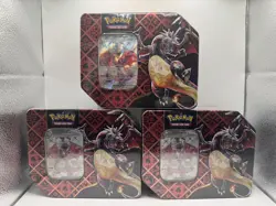 New 🔥 x3 Sealed Pokemon TCG: Paldean Fates Tin - Shiny Charizard EX - Image 1