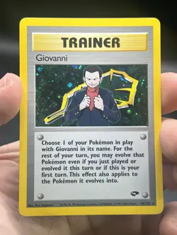 Giovanni Holo Rare Gym Challenge 18/132 Pokemon Gym Challenge SWIRL LP/MP - Image 3