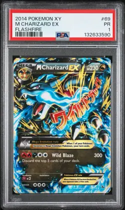 2014 Pokemon XY Flashfire PSA 1 M Charizard EX Mega Holo #69 FRESH CASE SLAB - Image 1